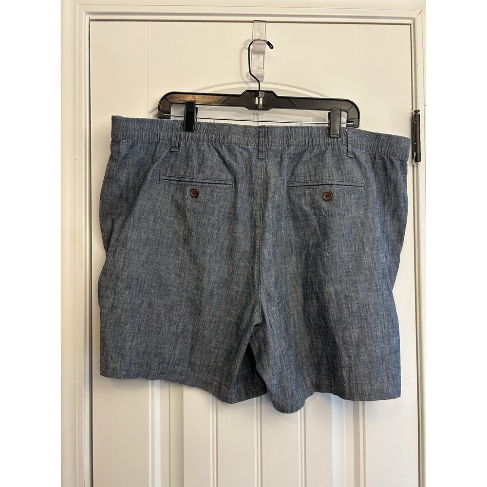 Lands End Womens 20W Blue Chambray Stretch Cotton 6 Inch Casual Shorts Plus Size - Picture 10 of 14